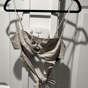 7 For All Mankind Beige Crop Top